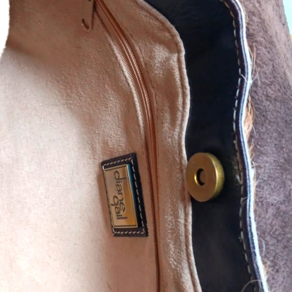 Elegant Brown and Tan Shoulder Bag with Plush Texture - Picture 8 of 11